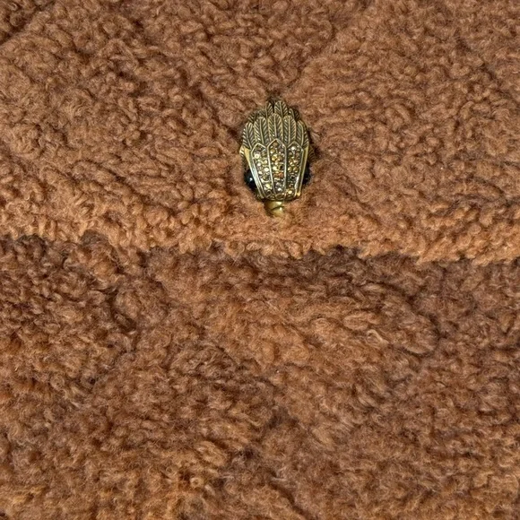 Kurt Geiger Kensington Faux Fur Plush Crossbody Bag Brown Camel - Picture 3 of 8